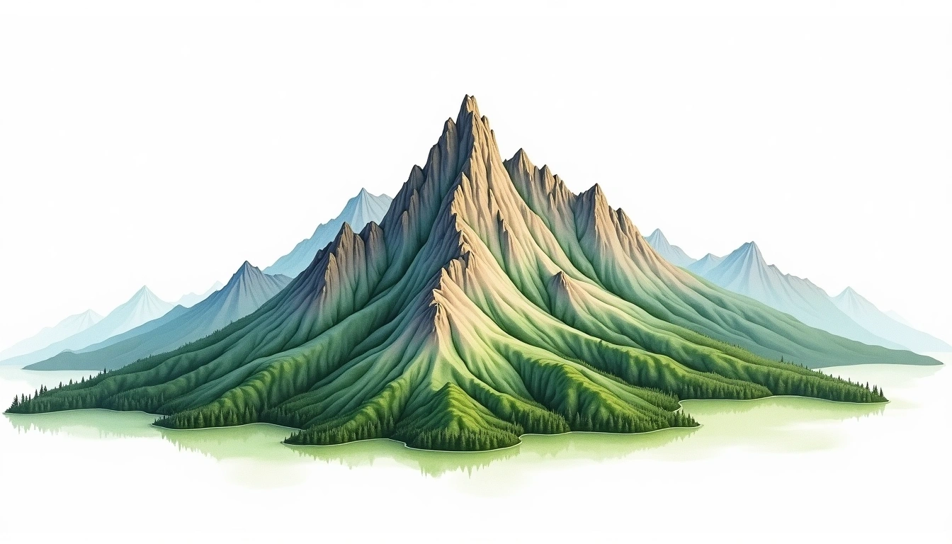 Peleaga — 2,509m — Romania — watercolor illustration