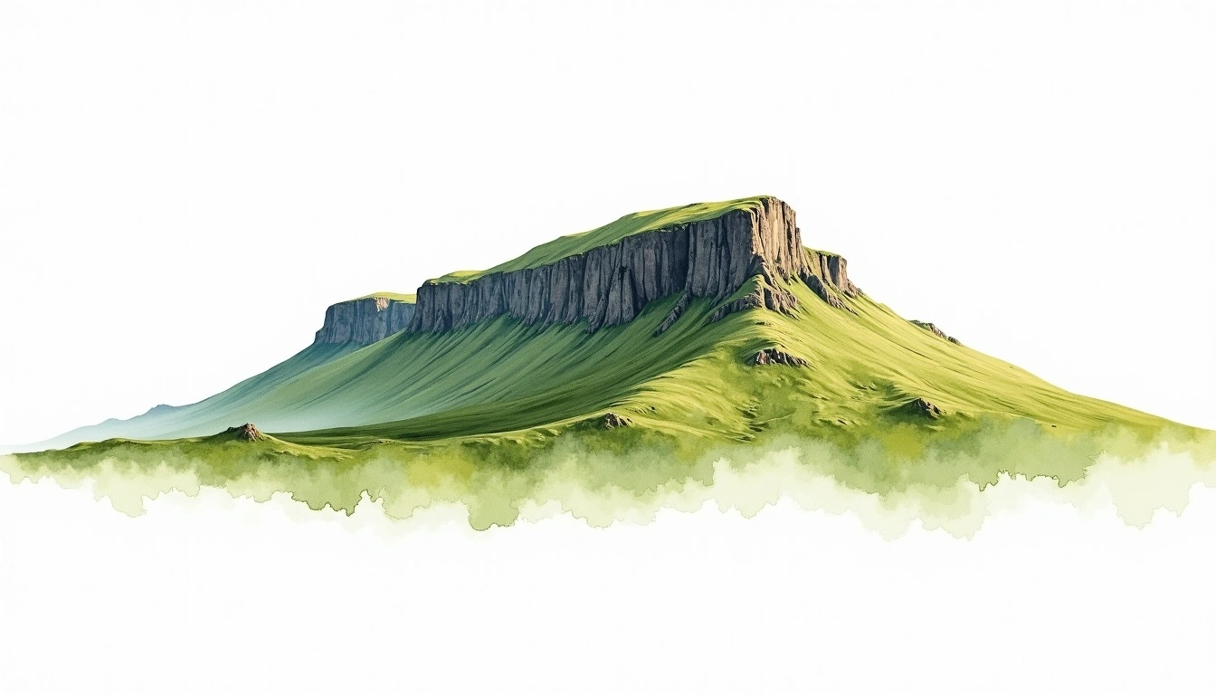 Pen-y-ghent — 694m — United Kingdom — watercolor illustration