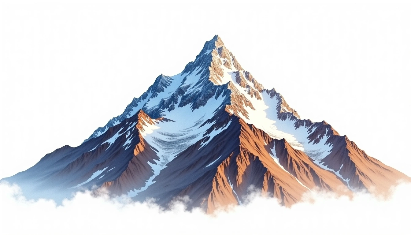 Phurbi Chyachu — 6,637m — Nepal — watercolor illustration