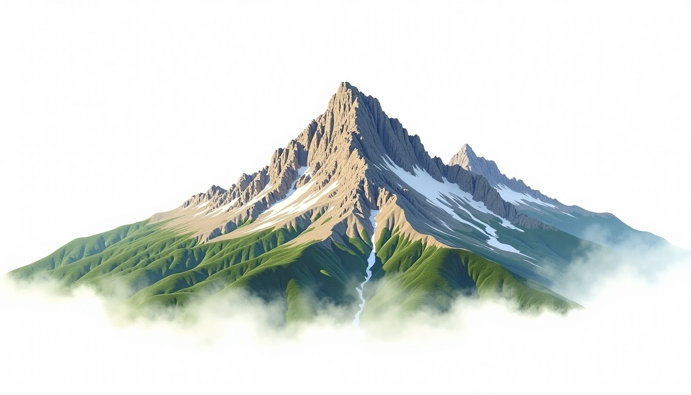 Pic de Coma Pedrosa — 2,942m — Andorra — watercolor illustration