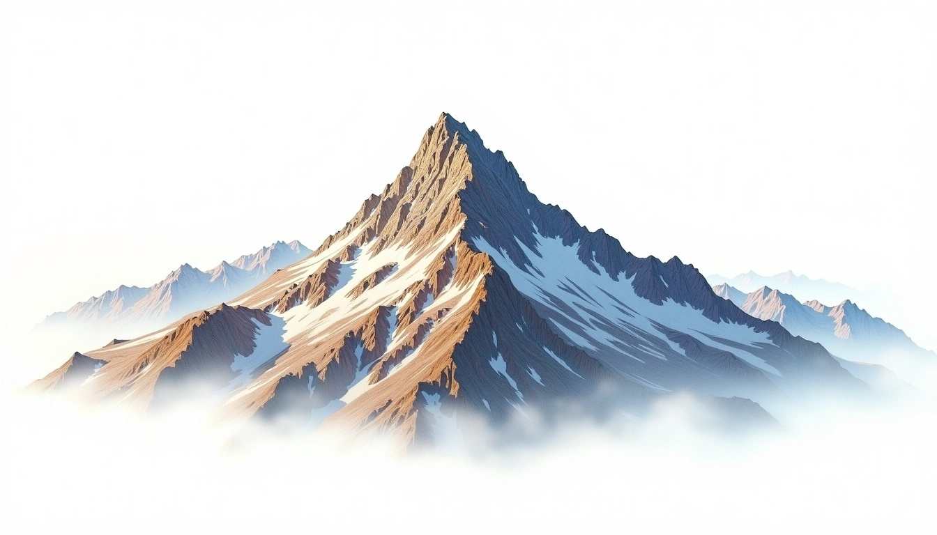 Pic de la Munia — 3,133m — France — watercolor illustration