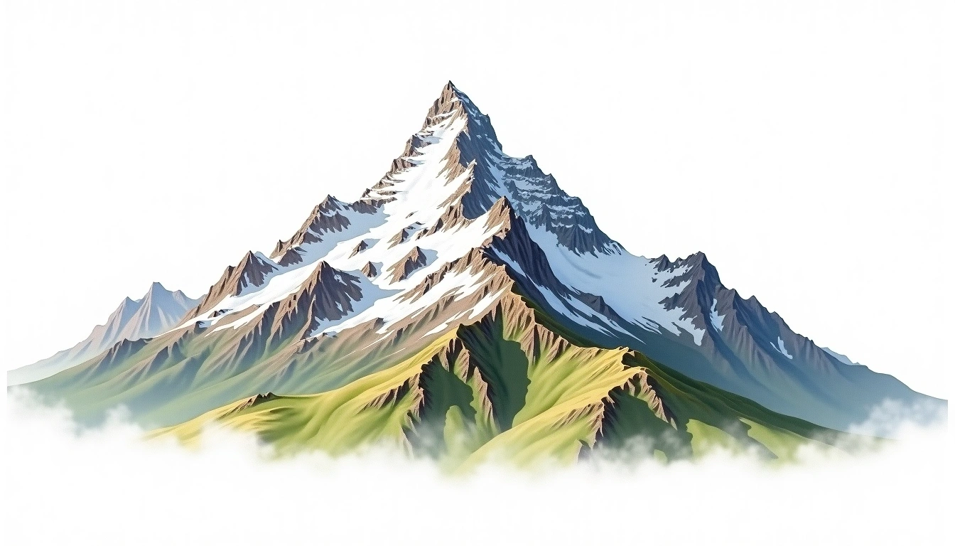 Pic du Marboré — 3,248m — France — watercolor illustration