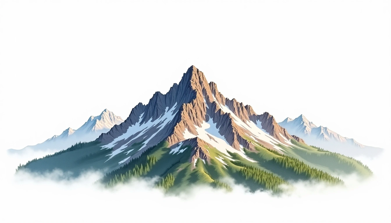 Pic du Midi de Bigorre — 2,877m — France — watercolor illustration