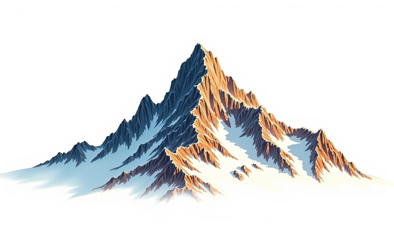 Pic du Taillon — 3,144m — France — watercolor illustration