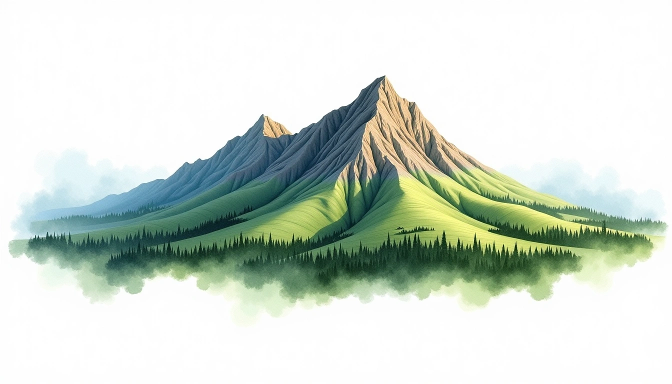 Pic la Selle — 2,674m — Haiti — watercolor illustration