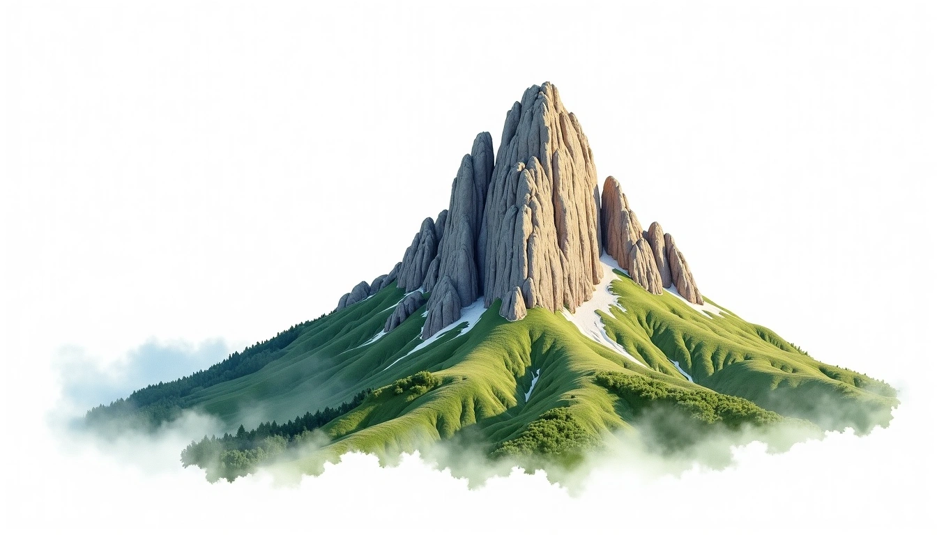 Pico Almanzor — 2,592m — Spain — watercolor illustration