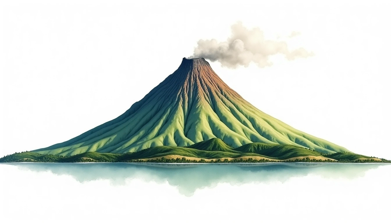 Pico — 2,351m — Portugal — watercolor illustration