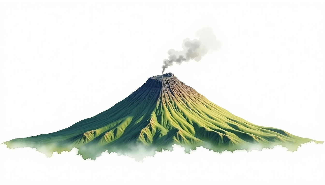 Pico de Teide — 3,718m — Spain — watercolor illustration