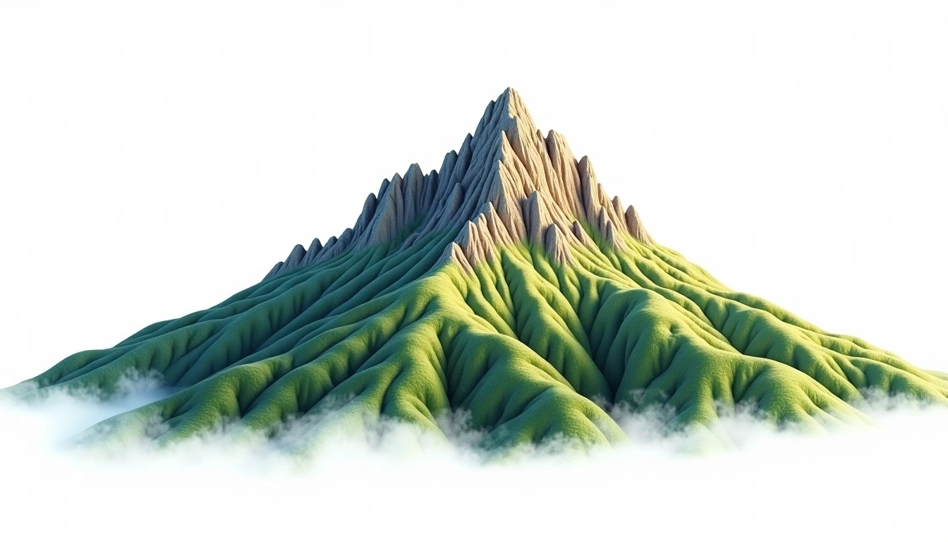 Pico do Arieiro — 1,818m — Portugal — watercolor illustration