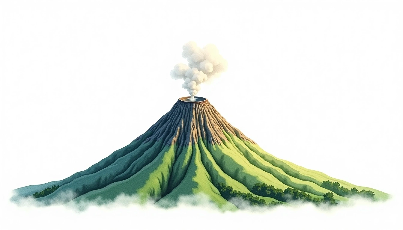Pico do Principe — 948m — Sao Tome and Principe — watercolor illustration