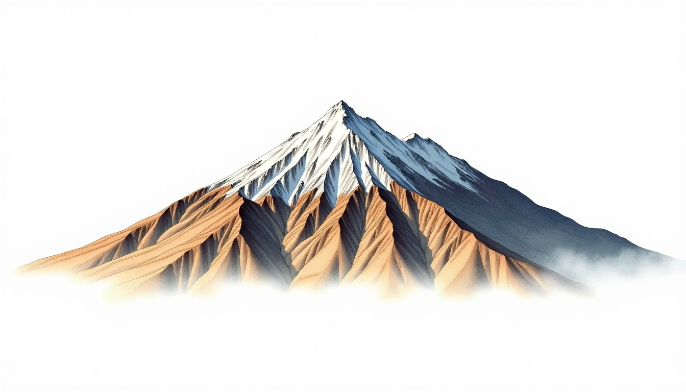 Pico Simon Bolivar (Santa Marta) — 5,775m — Colombia — watercolor illustration