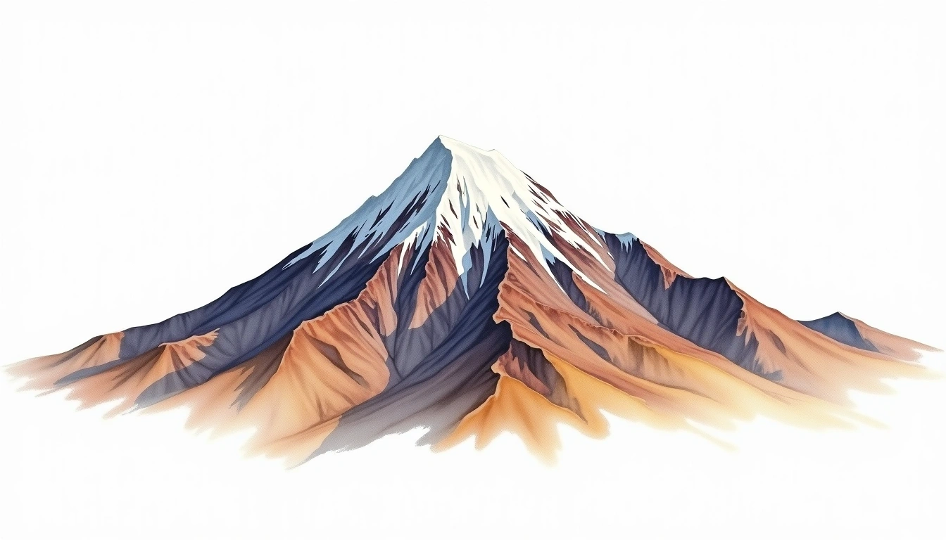 Pico Simon Bolivar — 5,775m — Colombia — watercolor illustration