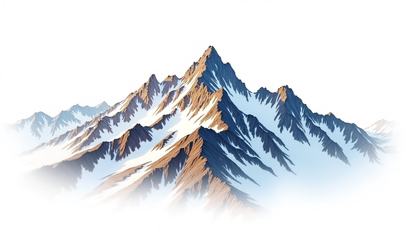 Pigne d'Arolla — 3,790m — Switzerland — watercolor illustration