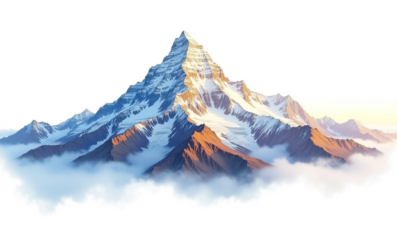 Pik Lenin — 7,134m — Kyrgyzstan — watercolor illustration