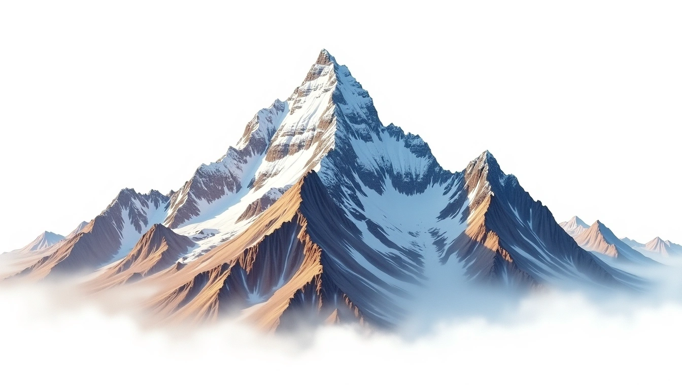 Pik Patriot — 6,039m — Tajikistan — watercolor illustration