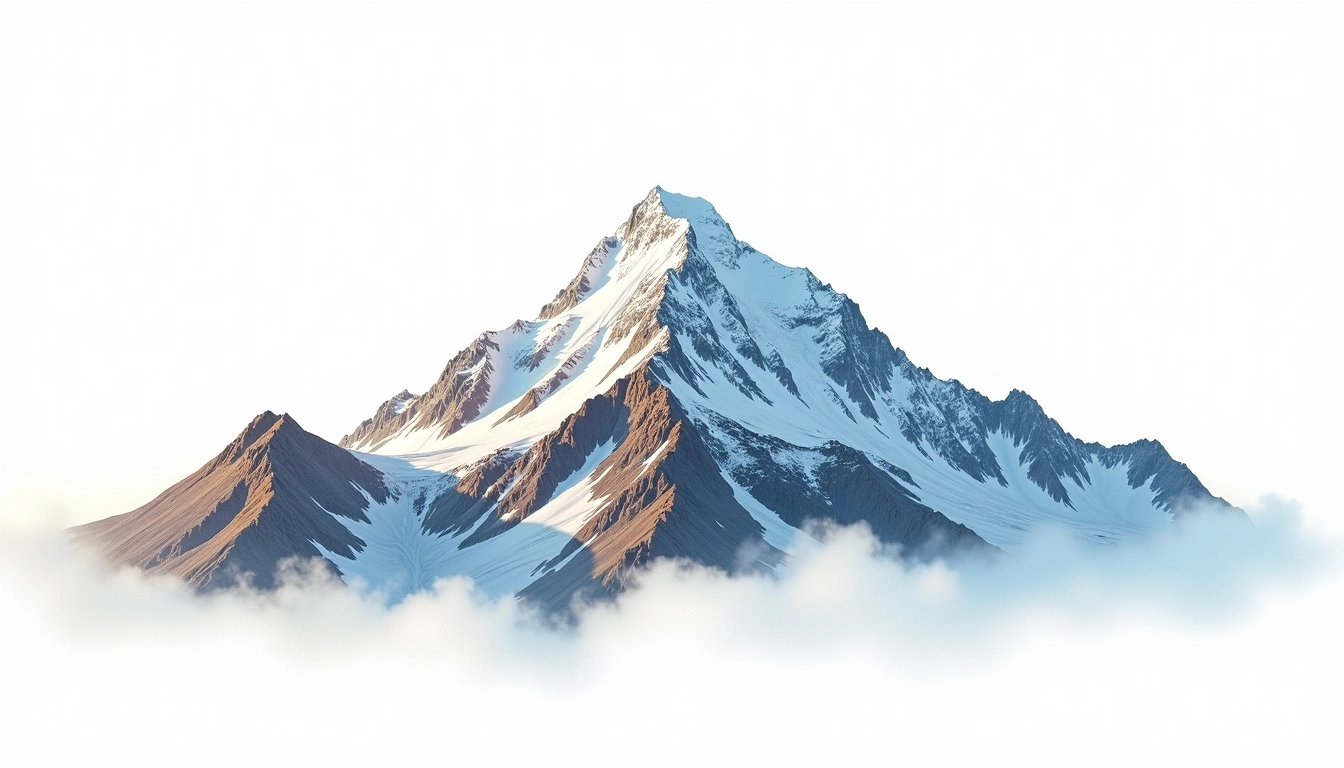 Pik Pobedy — 7,439m — Kyrgyzstan — watercolor illustration
