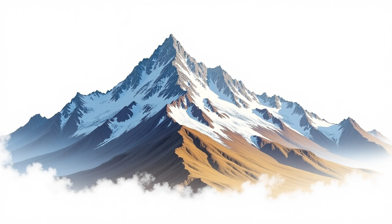 Pik Semenova-Tianshanskogo — 4,895m — Kyrgyzstan — watercolor illustration