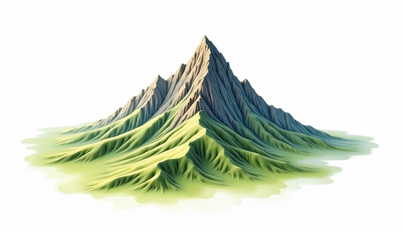 Pillar — 892m — United Kingdom — watercolor illustration