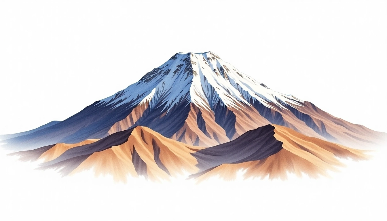 Pisco — 5,752m — Peru — watercolor illustration