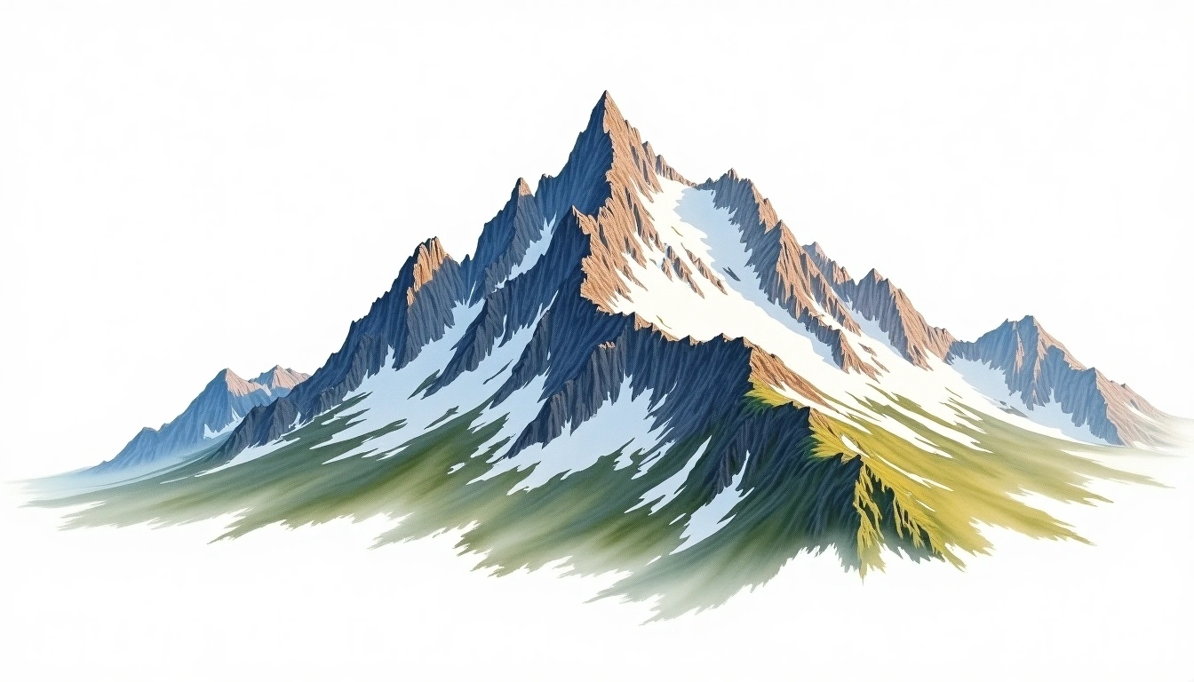 Piz Argient — 3,945m — Switzerland — watercolor illustration