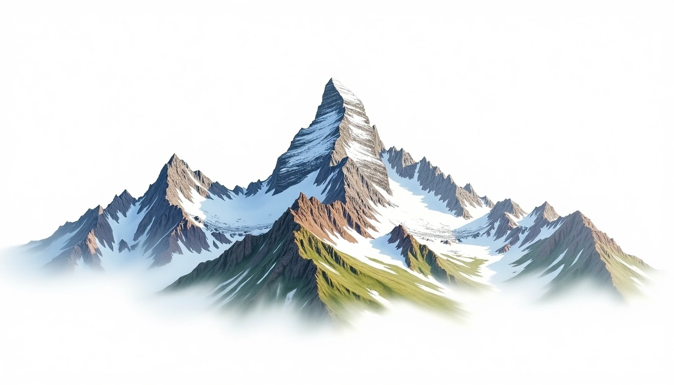 Piz Bernina — 4,049m — Switzerland — watercolor illustration