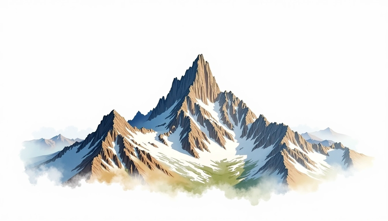 Piz Boe — 3,152m — Italy — watercolor illustration