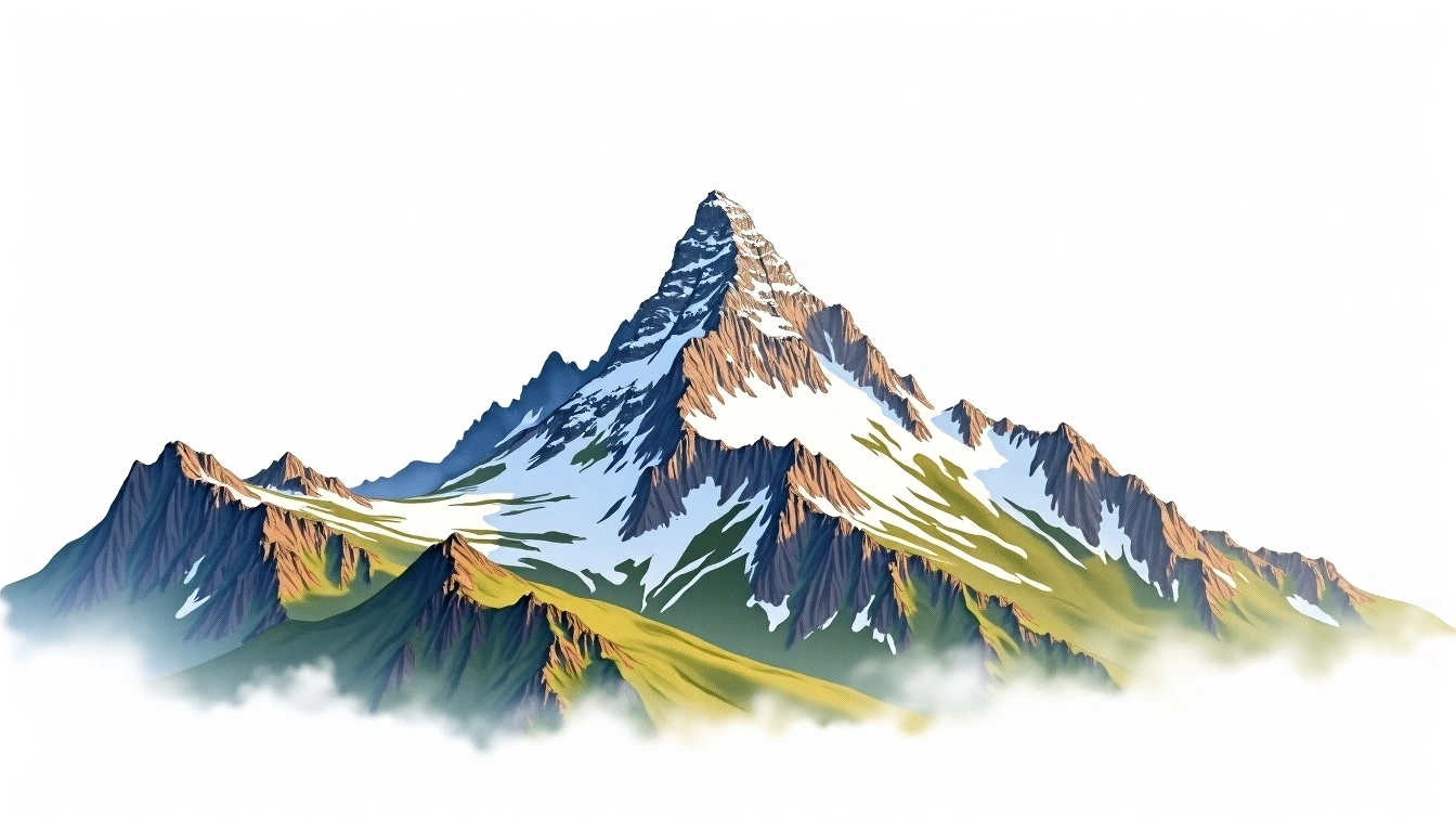 Piz Kesch — 3,418m — Switzerland — watercolor illustration