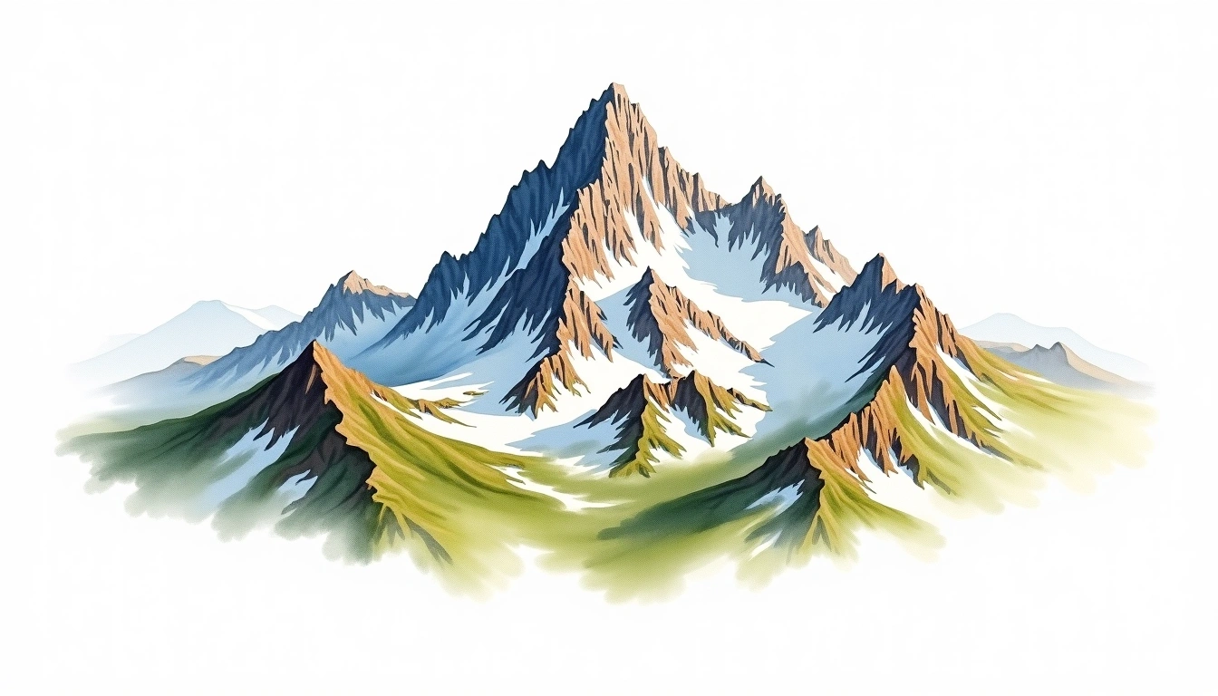 Piz Linard — 3,411m — Switzerland — watercolor illustration
