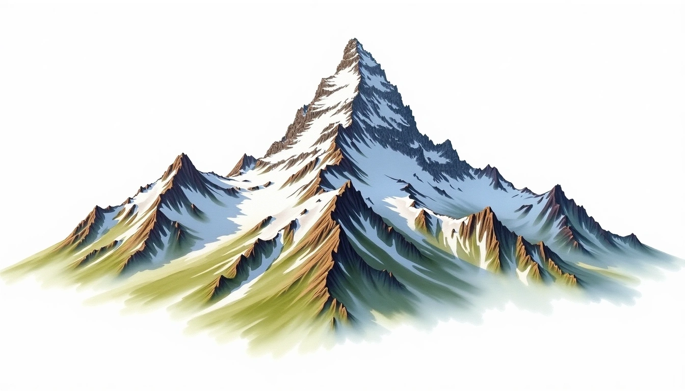 Piz Morteratsch — 3,751m — Switzerland — watercolor illustration