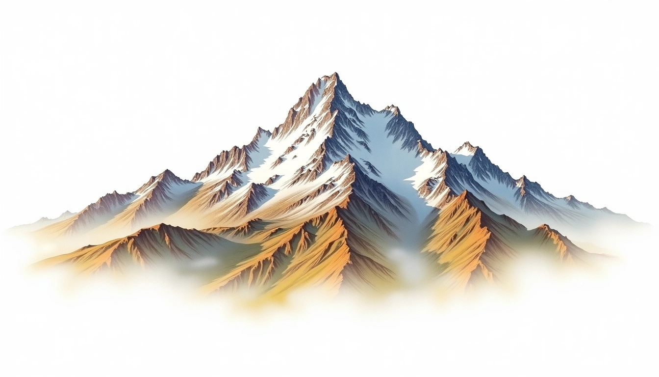 Piz Palu — 3,900m — Switzerland — watercolor illustration