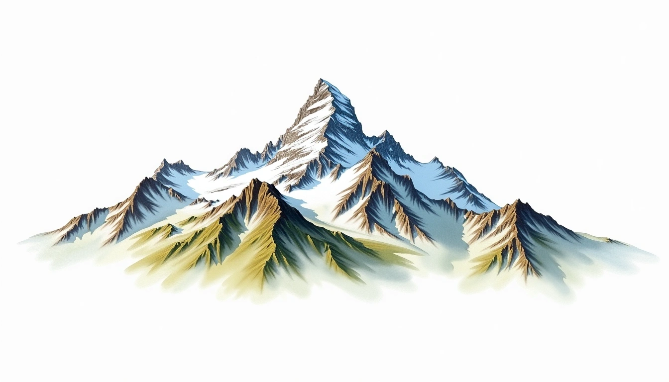 Piz Roseg — 3,937m — Switzerland — watercolor illustration