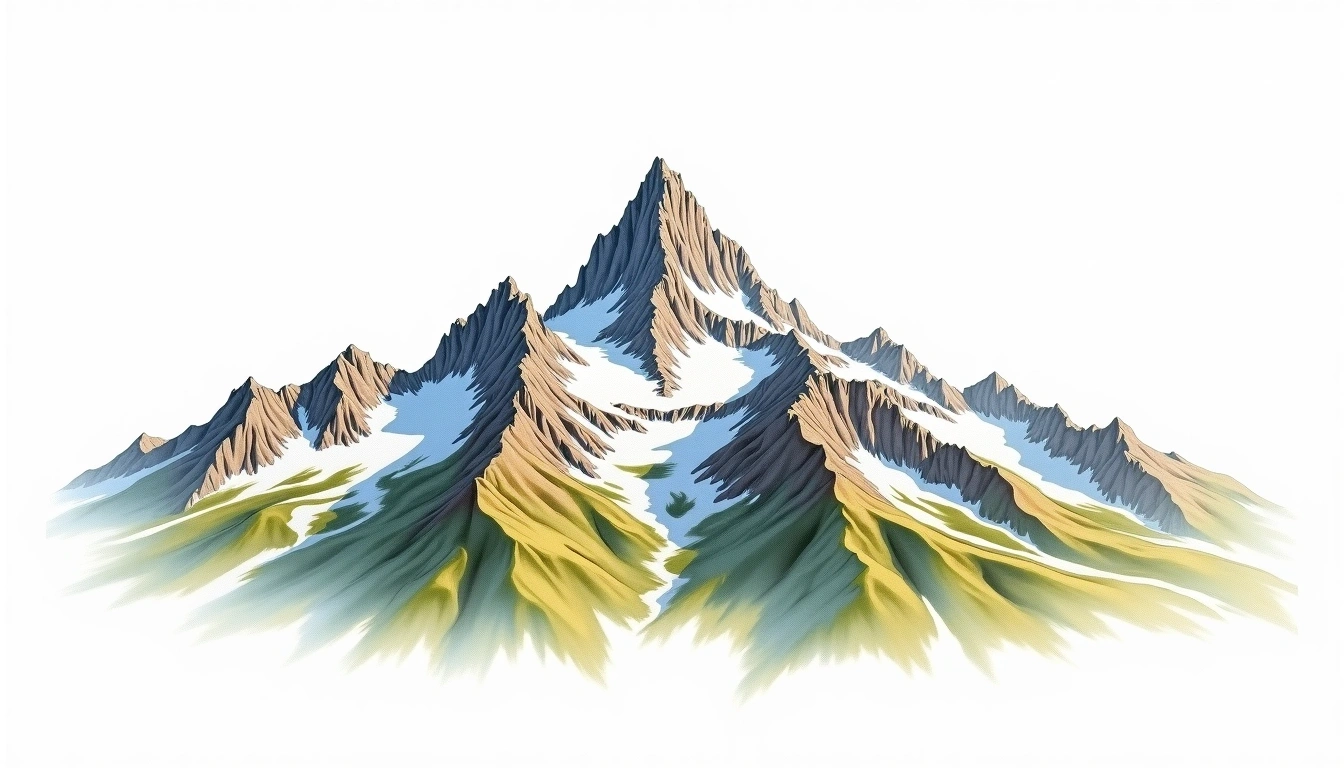 Piz Zupo — 3,996m — Switzerland — watercolor illustration