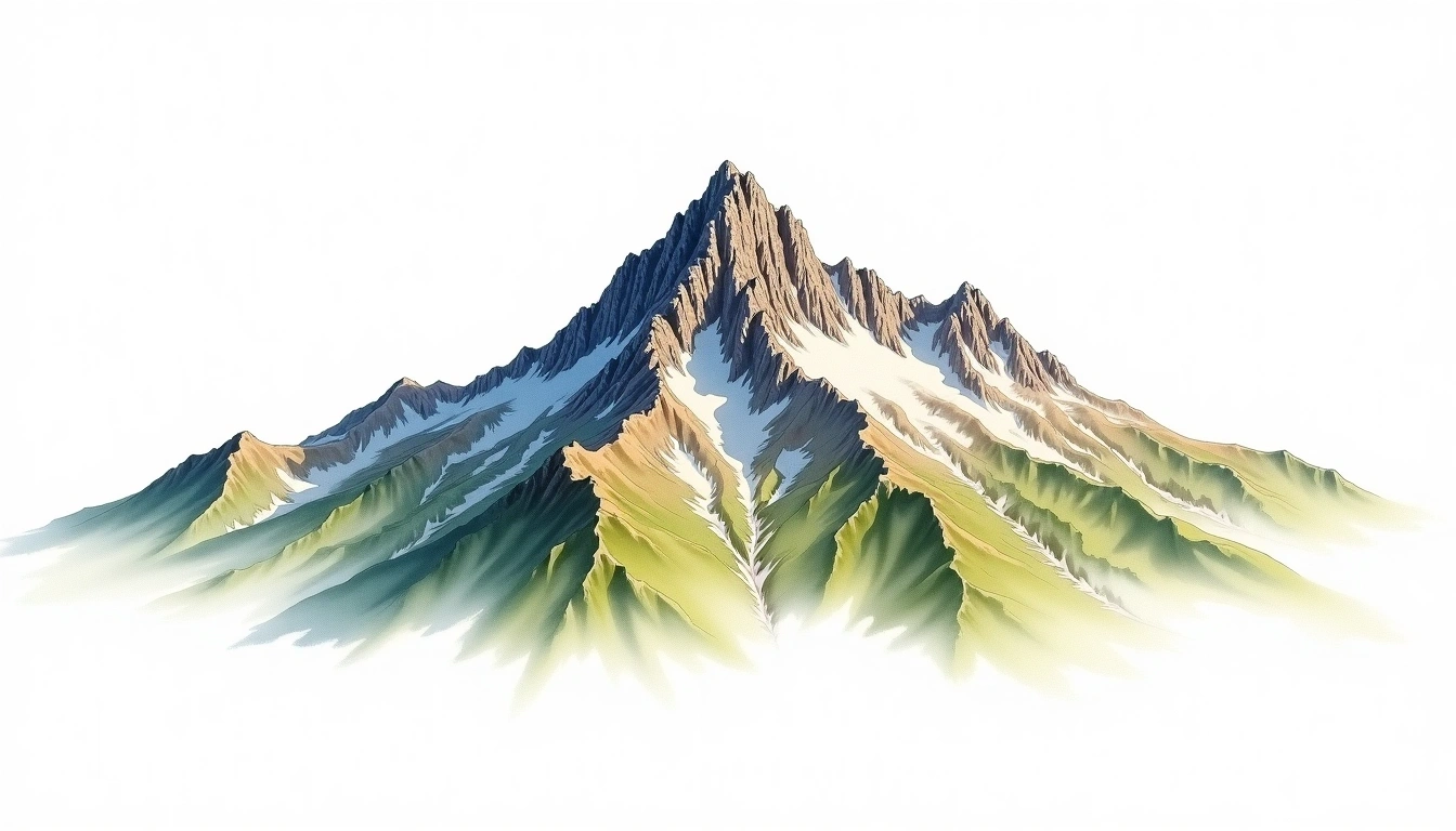 Pizzo Campo Tencia — 3,072m — Switzerland — watercolor illustration