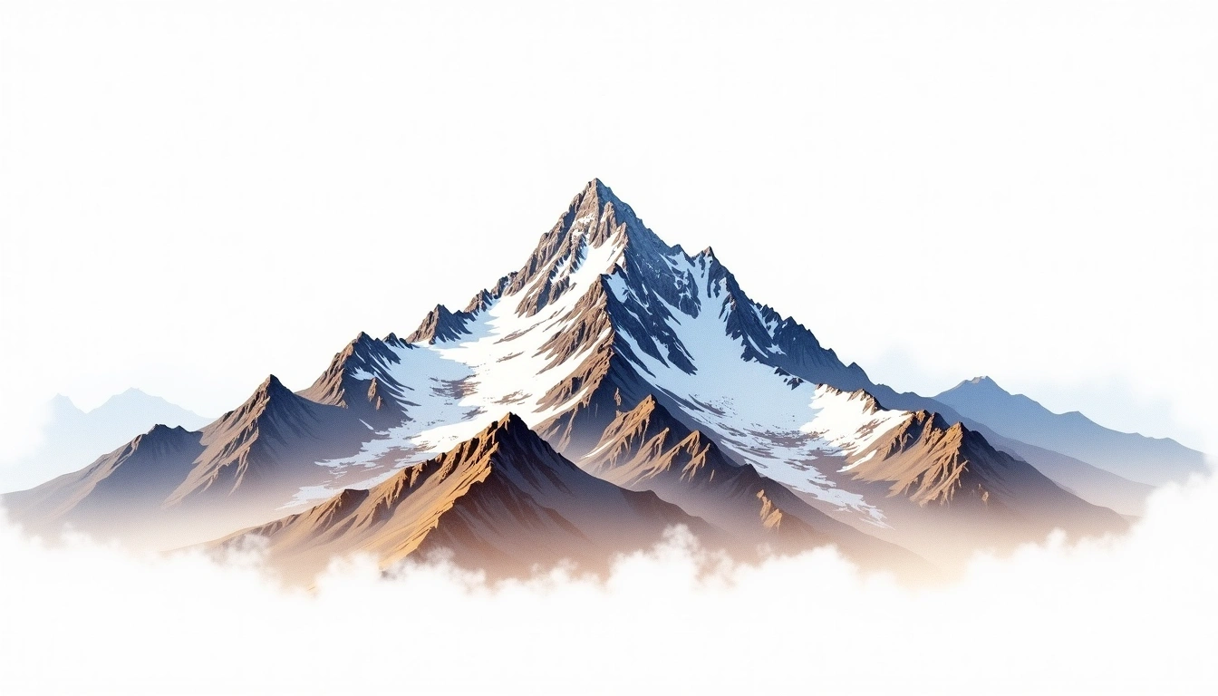 Pokalde — 5,806m — Nepal — watercolor illustration