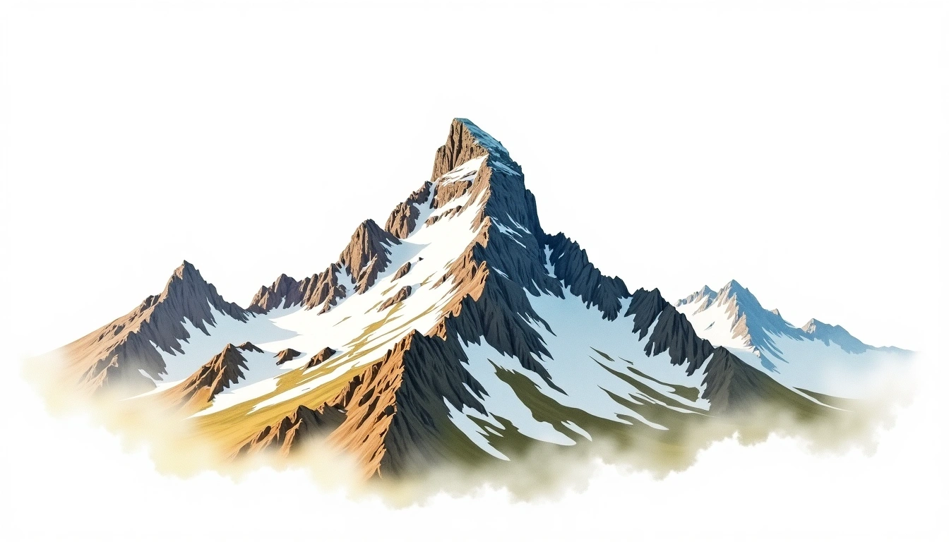 Polemonium Peak — 4,294m — United States — watercolor illustration