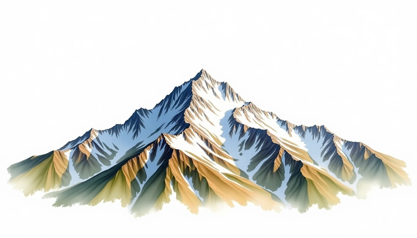 Presanella — 3,558m — Italy — watercolor illustration