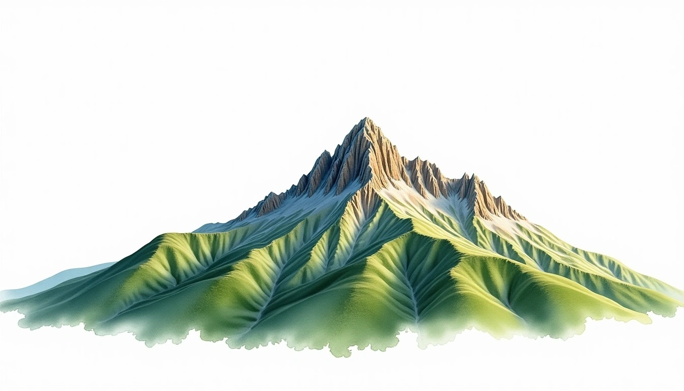 Psiloritis — 2,456m — Greece — watercolor illustration