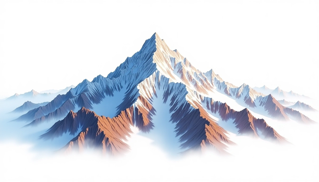 Pumari Chhish — 7,492m — Pakistan — watercolor illustration