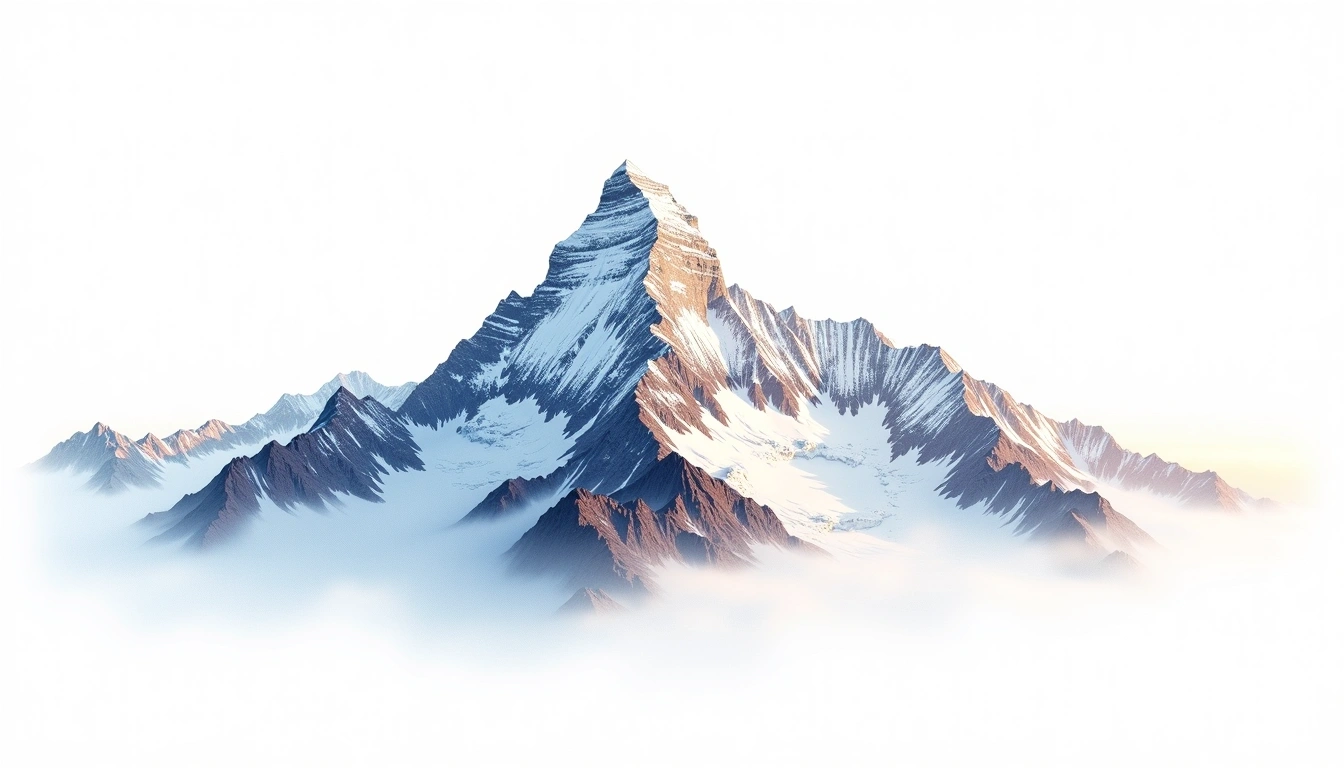 Pumori — 7,161m — Nepal — watercolor illustration