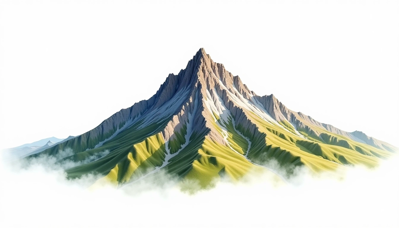 Puncak Trikora — 4,730m — Indonesia — watercolor illustration