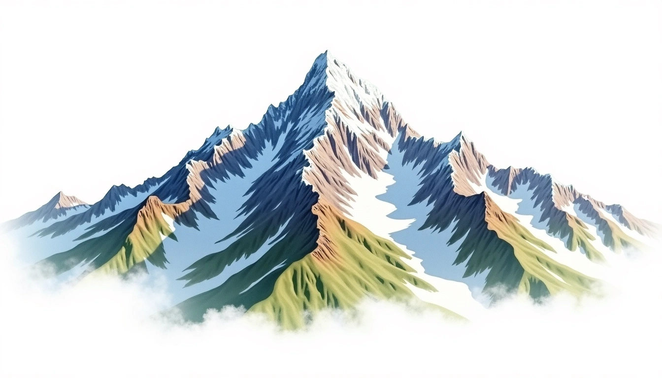 Punta Rocca — 3,309m — Italy — watercolor illustration