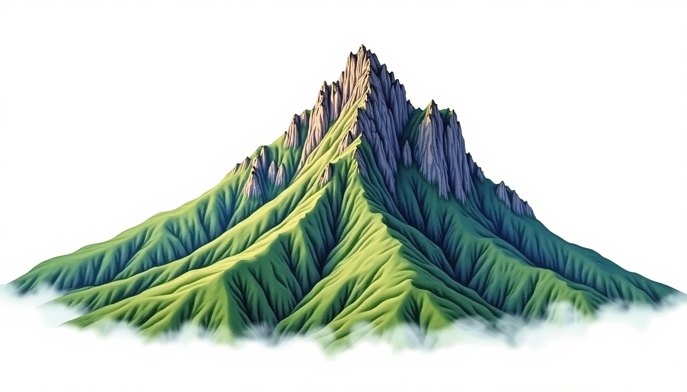 Puu Kukui — 1,764m — United States — watercolor illustration