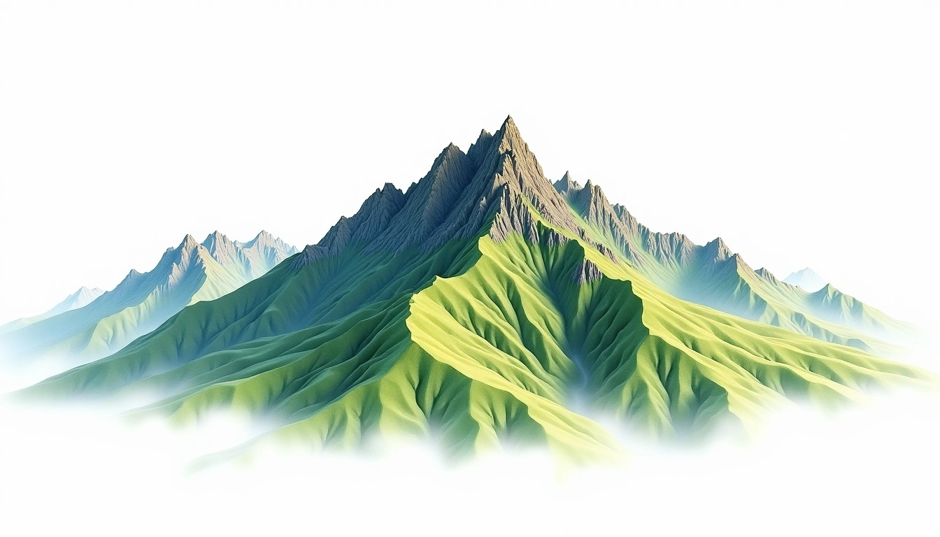 Qilai Zhushan Beifeng — 3,607m — Taiwan — watercolor illustration