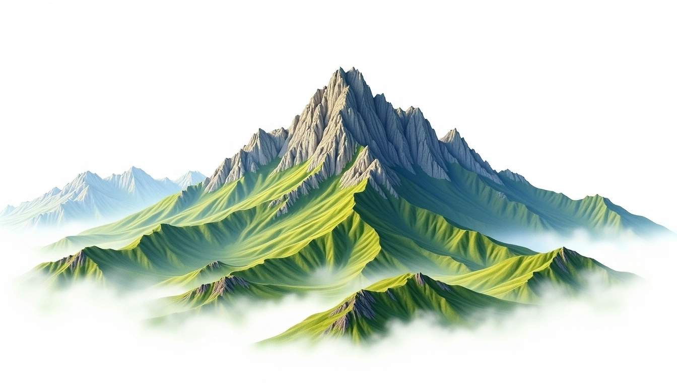 Qilai Zhushan — 3,560m — Taiwan — watercolor illustration