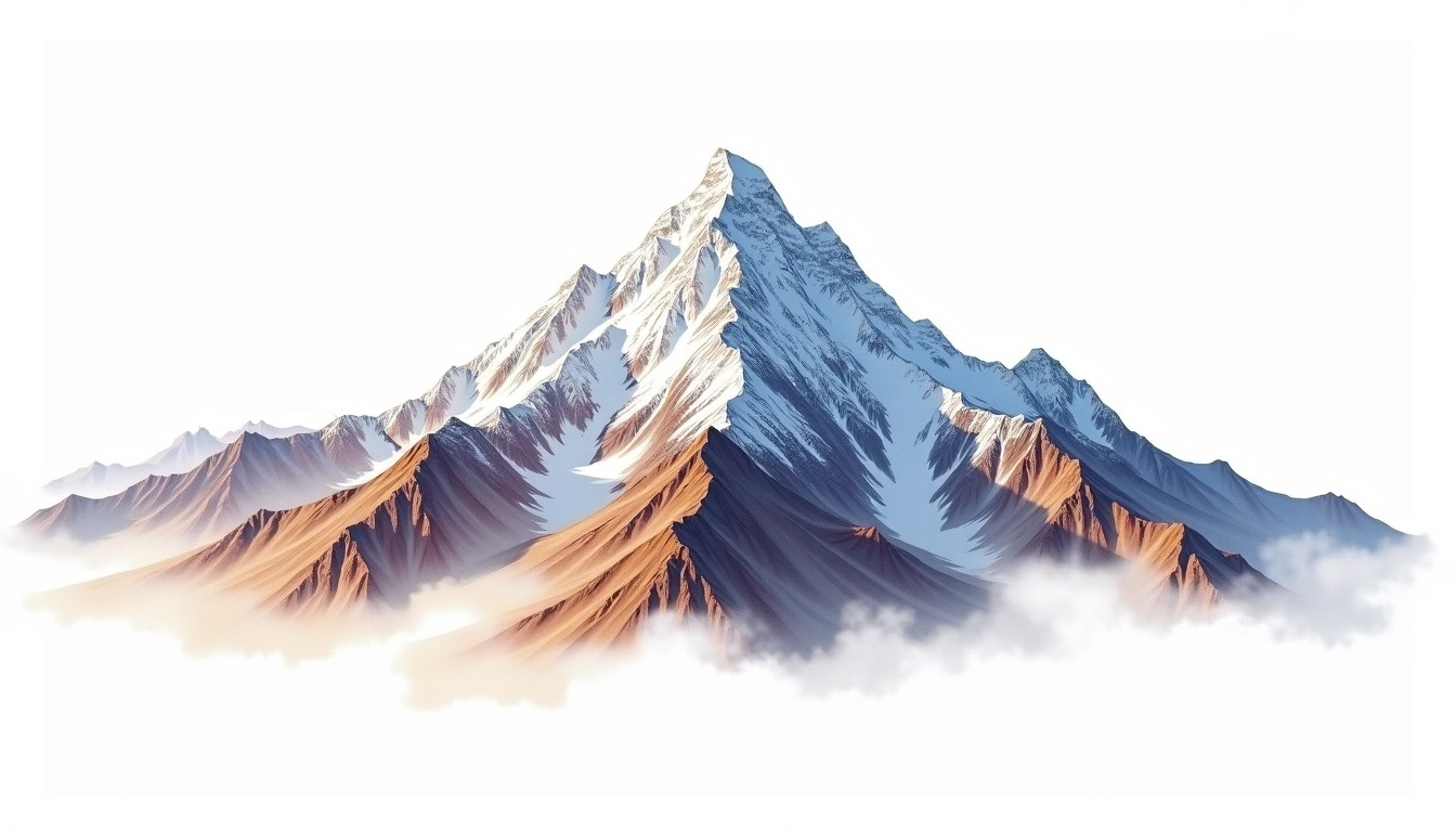 Rakaposhi — 7,788m — Pakistan — watercolor illustration