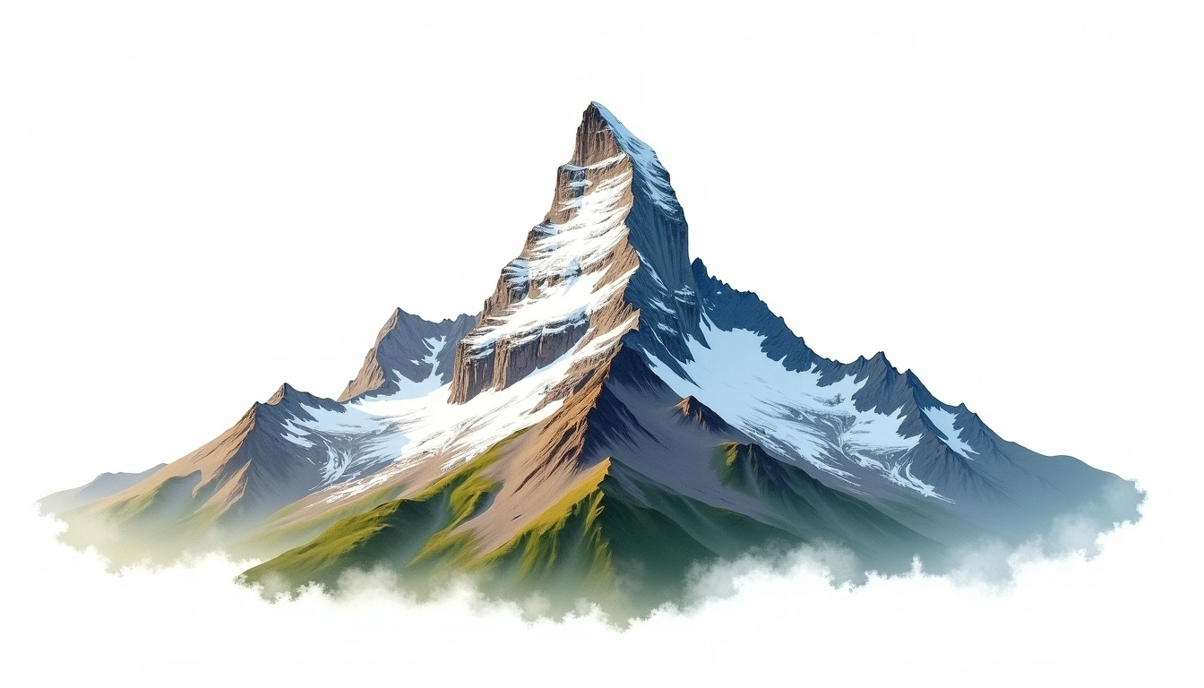 Rakekniven — 2,820m — Antarctica — watercolor illustration