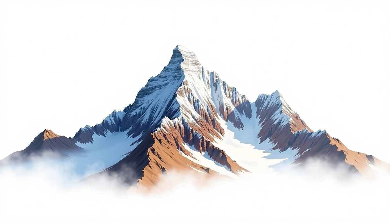 Ramdung Go — 5,930m — Nepal — watercolor illustration