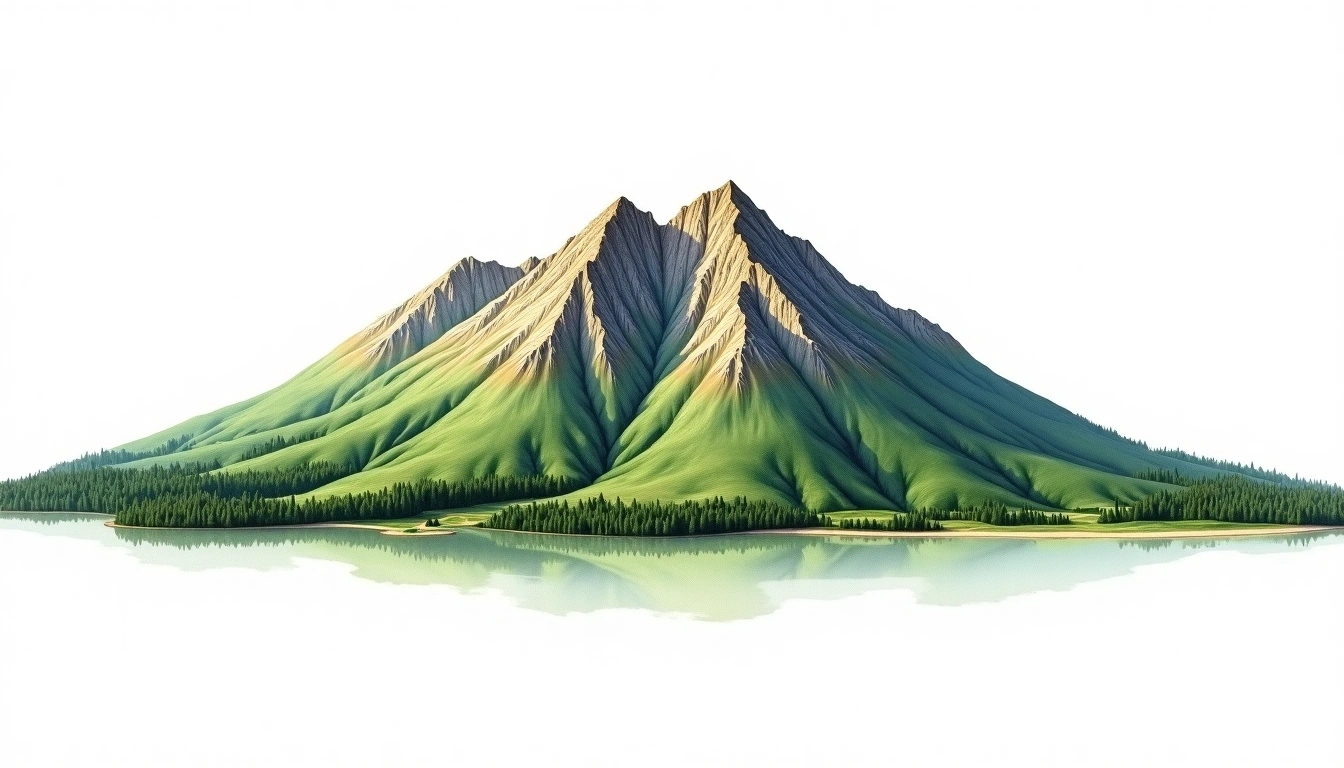 Rams Head — 2,190m — Australia — watercolor illustration