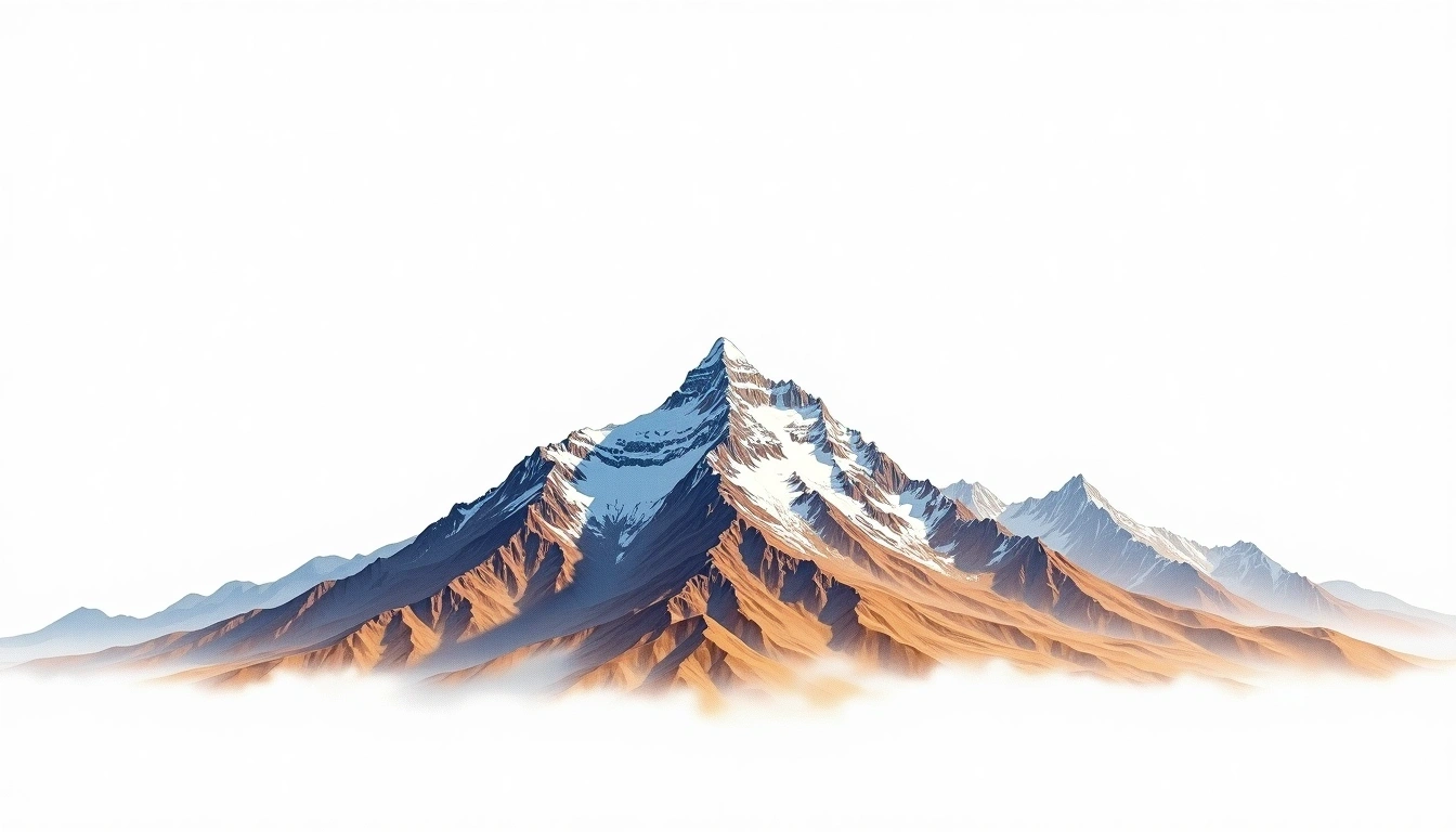 Ranrapalca — 6,162m — Peru — watercolor illustration