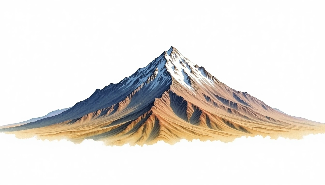 Ras Dashen — 4,550m — Ethiopia — watercolor illustration